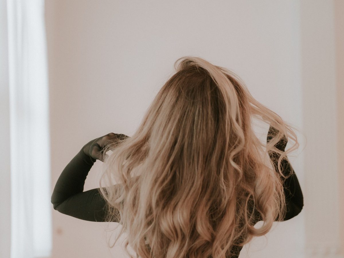 Long balayage-coloured hair viewed from behind